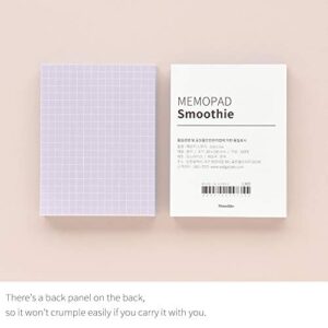 Monolike Memopad Smoothie Design Set - 4 Packs, 4 Different Designs, 100 Sheets Per Pad, Total 400 Sheets, Note Pads, Writing Pads, 3.15 x 4.17 Inches