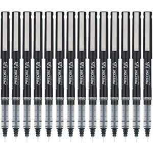 pilot precise v5 stick liquid ink rolling ball stick pens, extra fine point (0.5mm) black, 14-pack (15403)