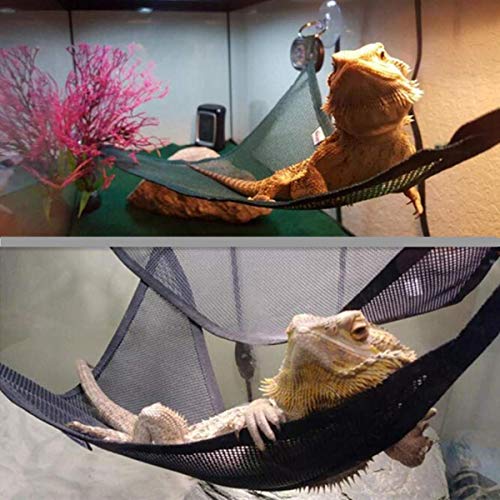 KUDES Bearded Dragon Hammock, 2 Pack Reptile Hammock Lounger Ladder Lizard Hanging Bed House Cage Accessories Reptile Terrariums Habitat Decoration for Bearded Dragons Geckos Lizards Reptile Snakes