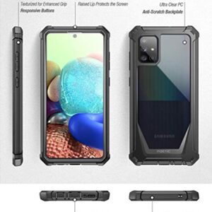 Poetic Guardian Series for Samsung Galaxy A71 5G Case, [Not Fit Verizon A71 5G UW] [Not Fit A71 4G] Full-Body Hybrid Shockproof Bumper Cover with Built-in-Screen Protector, Black/Clear