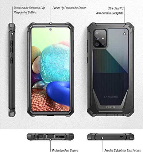 Poetic Guardian Series for Samsung Galaxy A71 5G Case, [Not Fit Verizon A71 5G UW] [Not Fit A71 4G] Full-Body Hybrid Shockproof Bumper Cover with Built-in-Screen Protector, Black/Clear