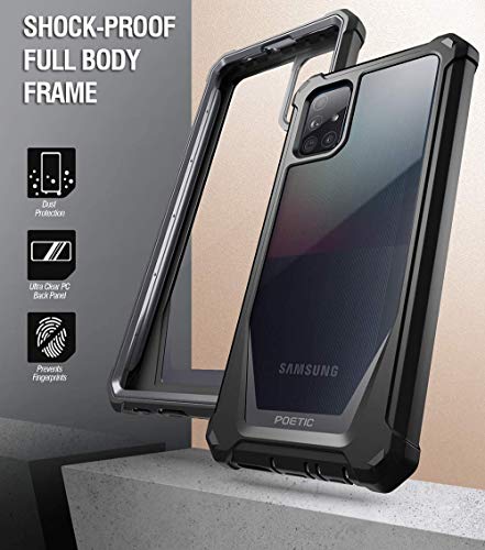 Poetic Guardian Series for Samsung Galaxy A71 5G Case, [Not Fit Verizon A71 5G UW] [Not Fit A71 4G] Full-Body Hybrid Shockproof Bumper Cover with Built-in-Screen Protector, Black/Clear