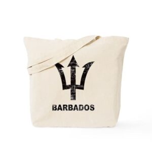 cafepress vintage barbados tote bag natural canvas tote bag, reusable shopping bag