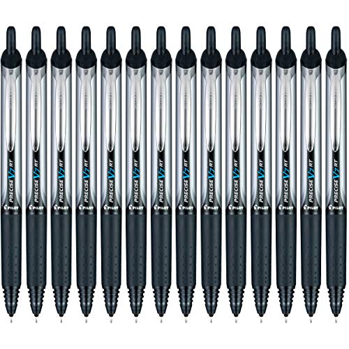 PILOT Precise V7 RT Refillable & Retractable Liquid Ink Rolling Ball Pens, Fine Point (0.7mm) Black, 14-Pack (15193)