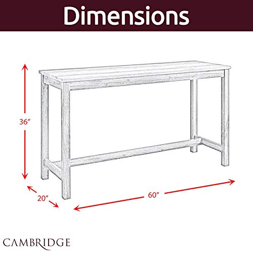 CAMBRIDGE Wyeth Dining 4-Piece Bar Set with Table and 3 Stools, Natural Rustic