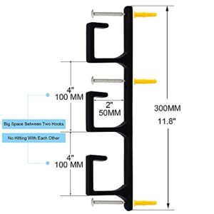 YYST Black Vertical Narrow Corner Coffee Mug Rack Cup Holder - Wall Mounted Storage Display Organizer Hooks for Coffee Mugs, Tea Cups (2)