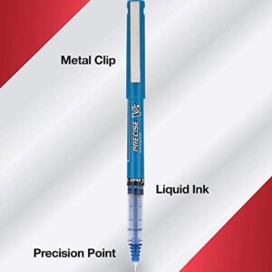 PILOT Precise V5 Stick Liquid Ink Rolling Ball Stick Pens, Extra Fine Point (0.5mm) Blue, 8-Pack (15325)