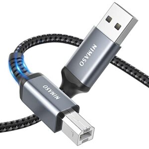 nimaso printer cable 10 ft/ 3 meter, usb 2.0 printer cable usb type a to type b scanner cord high speed compatible with hp, canon, epson, dell, lexmark, brother, xerox, samsung and more.