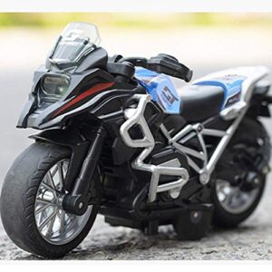 Gilumza Pull Back Motorcycle Toys with Music Lighting, Motorcycles Toy for Boys Kids Christmas Birthday Age 3 4 5 6 7 8 Year Old (Blue)