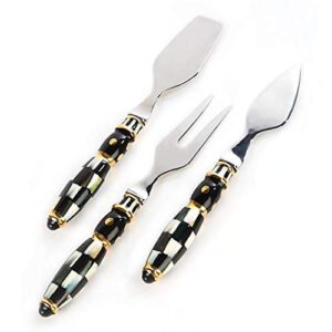 mackenzie-childs courtly check cheese knife set