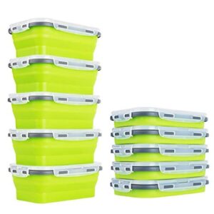 5th unit “free” when you purchase 4 of our lemon lime environmentally friendly collapsible silicone food storage containers. (5) large collapsibles- 800ml