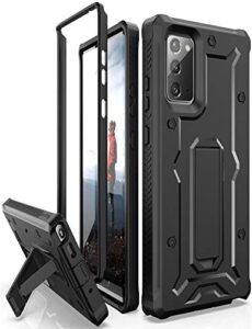 armadillotek vanguard case designed for samsung galaxy note 20 5g (2020 release) military grade full-body rugged with built-in kickstand [screenless version] - black