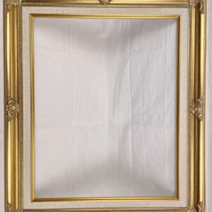 TP Picture Frame (No Glass and Backing)- Classic Gold Ornate Wood/Gesso with Linen Liner- Antique Style, Baroque, Vintage Look (16x20)