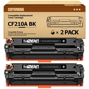 chyumink remanufactured replacement for hp 131a cf210a black toner cartridges use with pro 200 color m251nw m251n mfp m276nw m276n cp1210 cp1215 cp1518 cp1525nw-2 pack