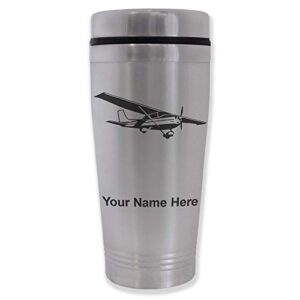 lasergram 16oz commuter mug, high wing airplane, personalized engraving included