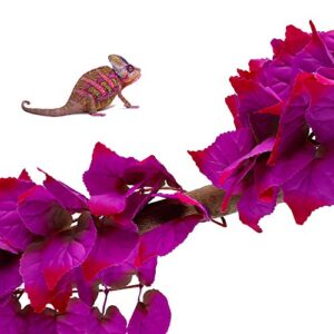 FiveBull Reptiles Plants, 2 Pieces Hanging Silk Terrarium Pink Leaves Décor, Terrarium Plants for Bearded Dragons,Lizards,Geckos,Snake Pets, Reptile & Amphibian Habitat Plants