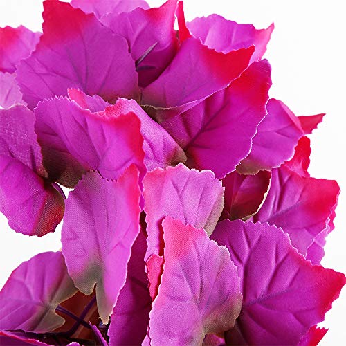 FiveBull Reptiles Plants, 2 Pieces Hanging Silk Terrarium Pink Leaves Décor, Terrarium Plants for Bearded Dragons,Lizards,Geckos,Snake Pets, Reptile & Amphibian Habitat Plants