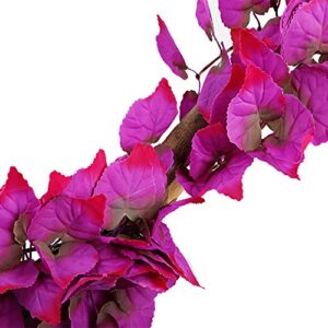 FiveBull Reptiles Plants, 2 Pieces Hanging Silk Terrarium Pink Leaves Décor, Terrarium Plants for Bearded Dragons,Lizards,Geckos,Snake Pets, Reptile & Amphibian Habitat Plants