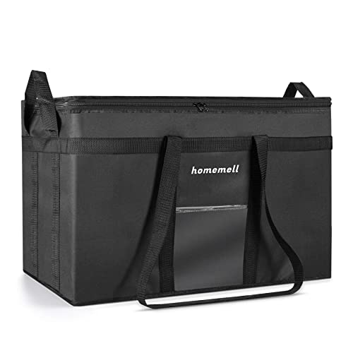 Homemell Insulated Food Delivery Bag XXXL - Hot Pizza Delivery Bags – Large Thermal Carrier for Professional Food Transportation Catering - Reusable Grocery Bag Shopping Tote - Soft Sided Foldable Cooler - Hot and Cold for Groceries