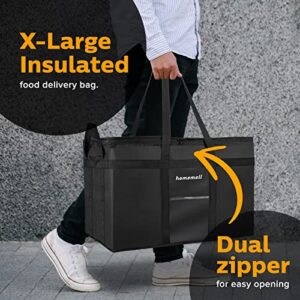 Homemell Insulated Food Delivery Bag XXXL - Hot Pizza Delivery Bags – Large Thermal Carrier for Professional Food Transportation Catering - Reusable Grocery Bag Shopping Tote - Soft Sided Foldable Cooler - Hot and Cold for Groceries