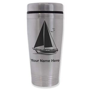 lasergram 16oz commuter mug, sailboat, personalized engraving included