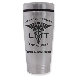 LaserGram 16oz Commuter Mug, LMT Licensed Massage Therapist, Personalized Engraving Included