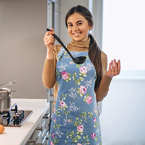 Saukore Floral Aprons for Women, 2 Pack Kitchen Aprons with 2 Pockets for Cooking Baking, Vintage Gardening Apron Gifts for Gardeners, Birthday Mother's Day Apron Gift for Mom Wife Aunt Grandma