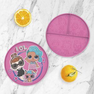 Zak Designs LOL Surprise 2pc Double-Sided with Standard and 3-Section Divided 2-in-1 PP Flip-It Plate,Non BPA Material is Durable and Perfect for Kids, 9 inches