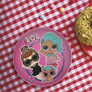 Zak Designs LOL Surprise 2pc Double-Sided with Standard and 3-Section Divided 2-in-1 PP Flip-It Plate,Non BPA Material is Durable and Perfect for Kids, 9 inches