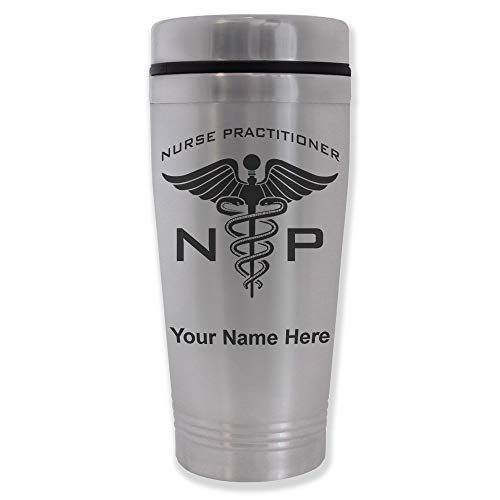 LaserGram 16oz Commuter Mug, NP Nurse Practitioner, Personalized Engraving Included