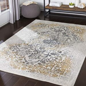 artistic weavers cayla  charcoal/mustard area rug, 2'7" x 5'