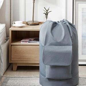 YOUDENOVA Backpack Laundry Bag with Padded Adjustable Shoulder Strap and Pocket for College Dorm, Durable Oxford Backpack Hamper Bag with Drawstring Closure for Travel, Camping, XL