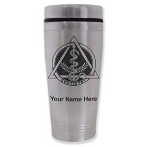 lasergram 16oz commuter mug, dentist symbol, personalized engraving included