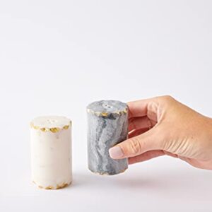 Mud Pie Marble Salt and Pepper Set, 2 3/4" x 1 3/4" dia, Multi