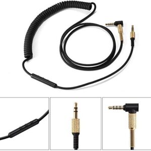 BUTIAO Major 3 Cable, Replacement Audio Cable Extension Cord with Mic Microphone Remote Control for Marshall Major 2 II Major 3 III Major 4 IV Monitor II Mid A.N.C Headphones (Black)