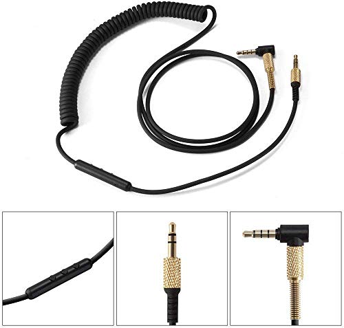 BUTIAO Major 3 Cable, Replacement Audio Cable Extension Cord with Mic Microphone Remote Control for Marshall Major 2 II Major 3 III Major 4 IV Monitor II Mid A.N.C Headphones (Black)