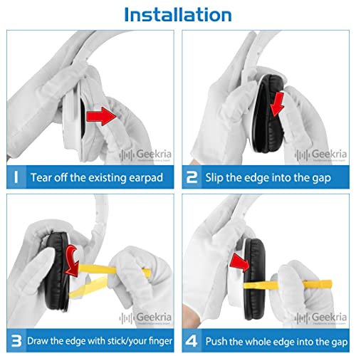 Geekria QuickFit Replacement Ear Pads for Sony WH-XB900N Headphones Earpads, Headset Ear Cushion Repair Parts (Grey)