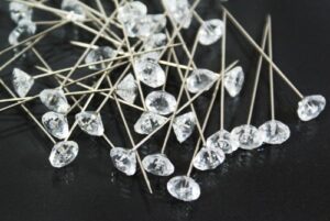 calcastle crystal diamante 2" pins for floral craft bouquet bling 100 pcs / box (clear)