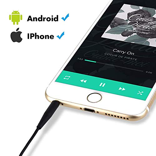 QC35 Replacement Audio Cable Cord for Bose Quietcomfort 35 QC35 Oe2 Oe2i QC25 Headphones with Inline Mic Volume Control 1.4 Meters 3.5mm to 2.5mm Cable for iOS Android System (Built-in Microphone)