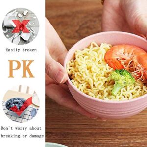 Unbreakable reusable mini Bowls Eco-Friendly Wheat Straw Dinner/Dessert/Salad Bowls Lightweight Noodle Bowl,Dishwasher & Microwave Safe bowls sets 4 Pieces (4.7')