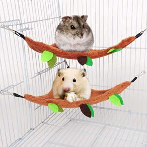 Hamiledyi Hamster Hammock Set,Small Animal Hanging Warm Bed House Hamster Tunnel Toys Cage Nest Accessories for Sugar Glider Hamster Mice Playing Sleeping(5 Pcs )