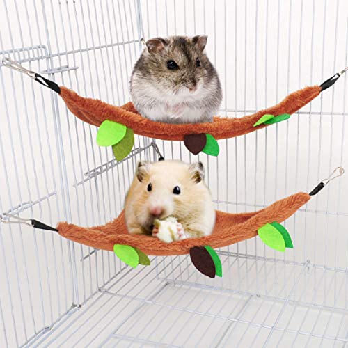 Hamiledyi Hamster Hammock Set,Small Animal Hanging Warm Bed House Hamster Tunnel Toys Cage Nest Accessories for Sugar Glider Hamster Mice Playing Sleeping(5 Pcs )