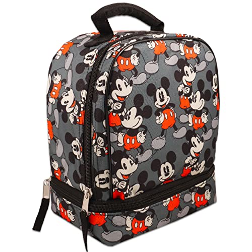 Mickey Mouse Lunch Box Travel Activity Set ~ Insulated Mickey Mouse Lunch Bag with Mickey Mouse Stickers and Bonus Beach Kids Door Hanger for Boys Girls Kids (Mickey Mouse School Supplies Bundle)