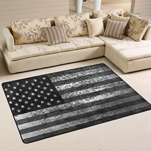 4th of july american flag area rug black grunge usa flag polyester carpet rugs floor mat for living dining dorm room bedroom home decor 36"×24"