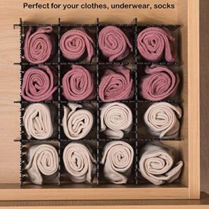 Qozary 42 Pack Adjustable Drawer Organizer Dividers for Socks, Underwear, Makeup, Kitchen, Dresser