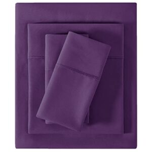 softan King Size Sheet Set - Soft King Bed Sheets - Brushed Microfiber Fitted Sheet with 15" Deep Pockets - Breathable 4 Pieces Sheet Set for King Bed - Bedding Sheets & Pillowcases, Purple