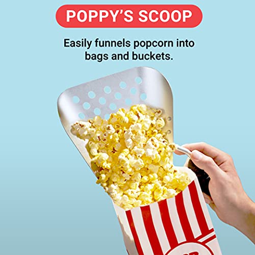 Poppy's Aluminum Popcorn Scoop - Kernel Sifting Speed Scoop for Commercial and Home Use