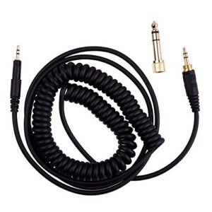 Smays ATH-M50x Cable, Coiled AUX Cord Replacement for Audio-Technica ATH-M40x, ATH-M70x Headphone with 1/4 inch Adapter, 4ft to 10ft