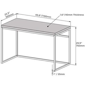 CENSI Natural Oak Writing Computer Desk, 47" Modern Industrial Wood and Metal Home Office Desk(Light Natural Wood)