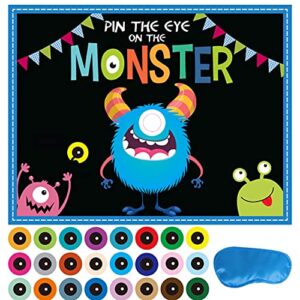 miss fantasy kids party games, pin the eye on the monster, halloween party activities for children